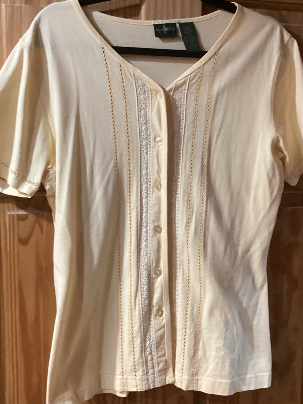 Hunt Club Women’s Knit Blouse Medium in Pale Yellow
